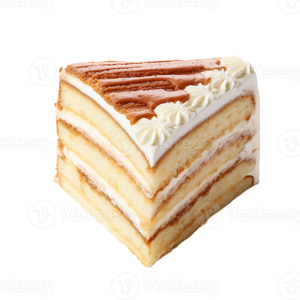 AI generated Slice of Layered Cake on transparent background PNG image
