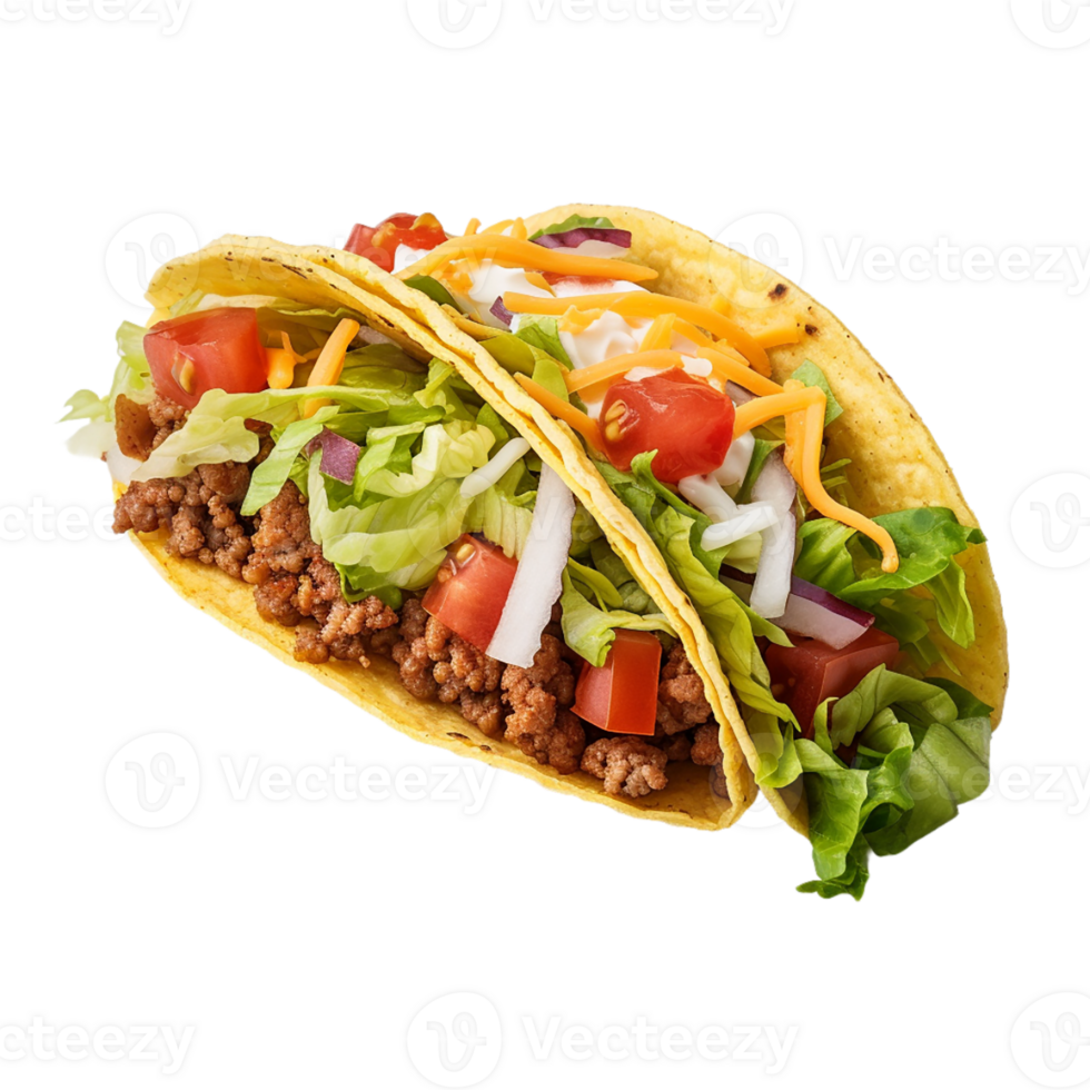 AI generated Taco with Toppings on transparent background PNG image