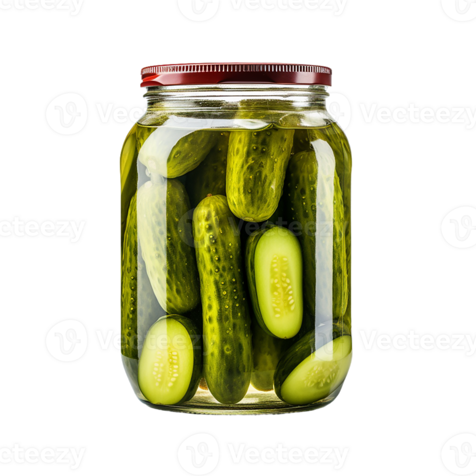 ai généré pot de cornichons sur transparent Contexte png image