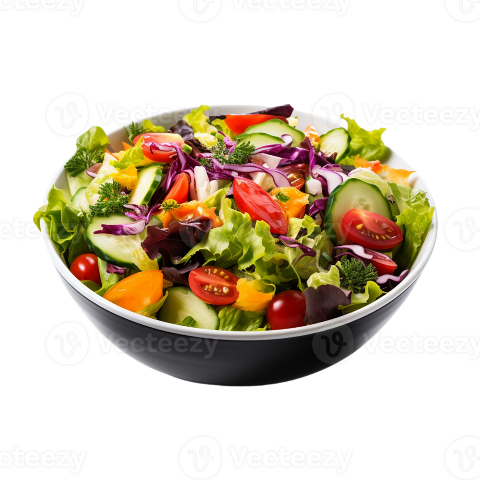 AI generated Bowl of Colorful Salad on transparent background PNG image
