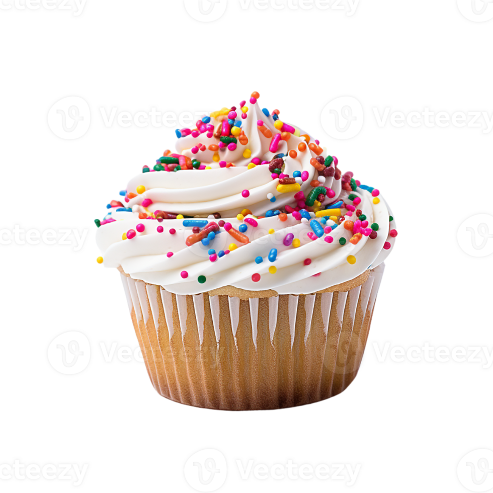 AI generated Cupcake with Sprinkle on transparent background PNG image