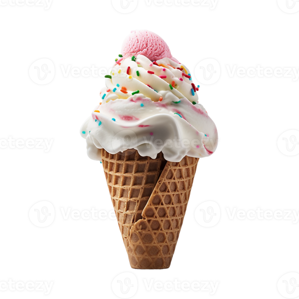 AI generated Ice Cream Cone on transparent background PNG image