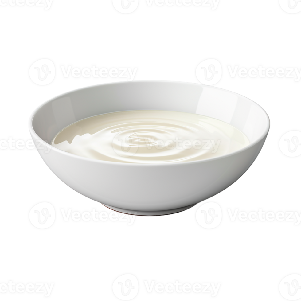 AI generated bowl of yogurt on transparent background PNG image