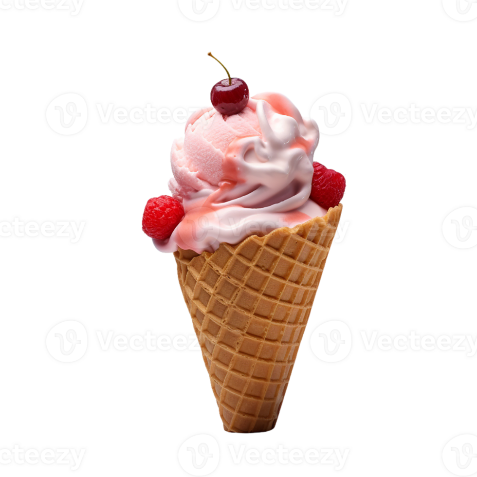 AI generated Ice Cream Cone on transparent background PNG image