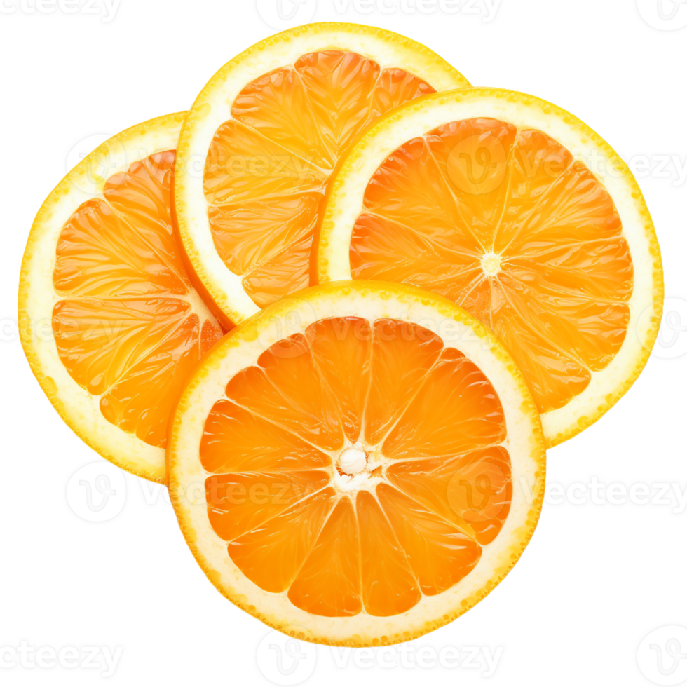 AI generated slices of orange on transparent background PNG image