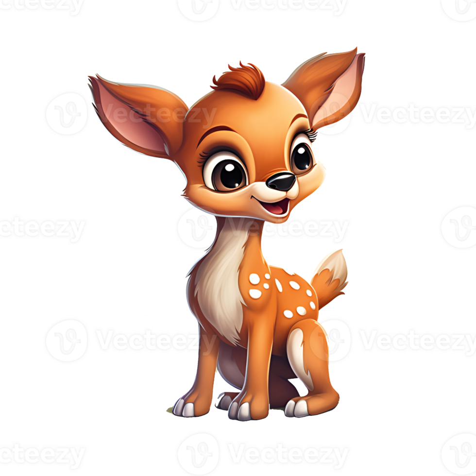 AI generated A Cute Happy deer Animal Baby  -  AI Generative png