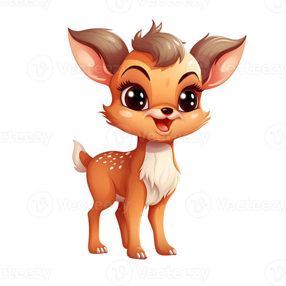 AI generated A Cute Happy deer Animal Baby  -  AI Generative png