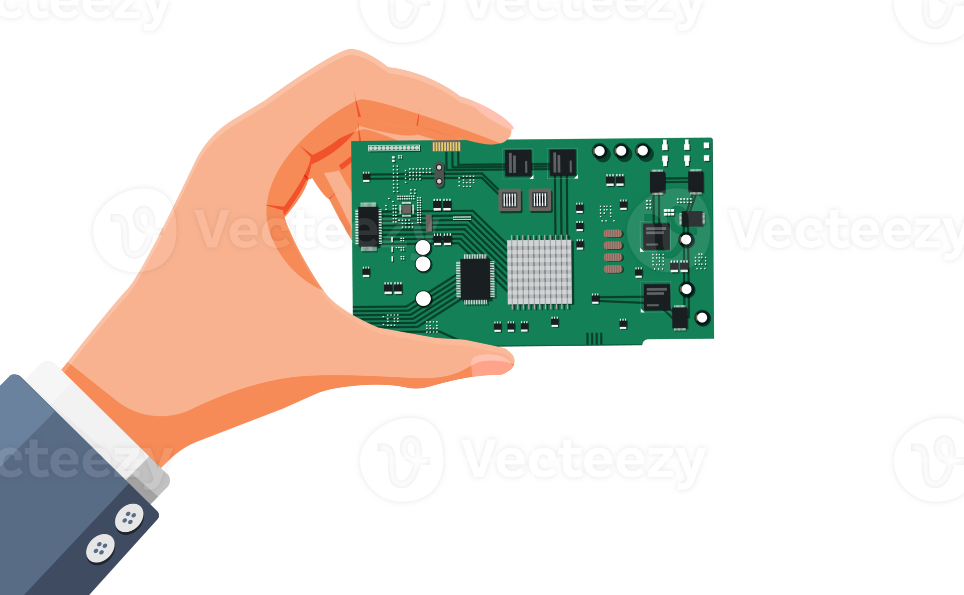 Computer processor chip in hand 35715901 png