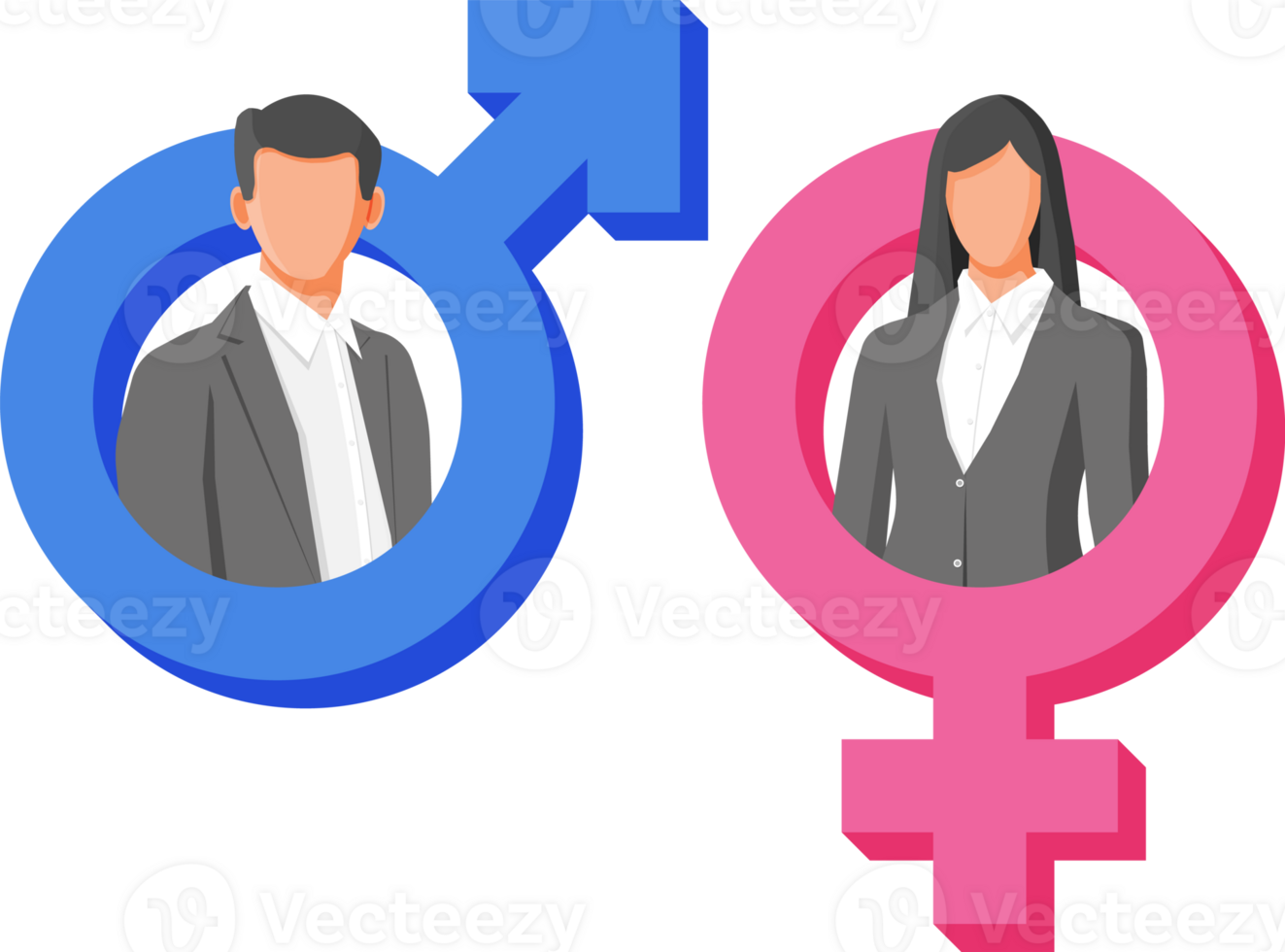 Pink and blue gender symbol with woman and man png
