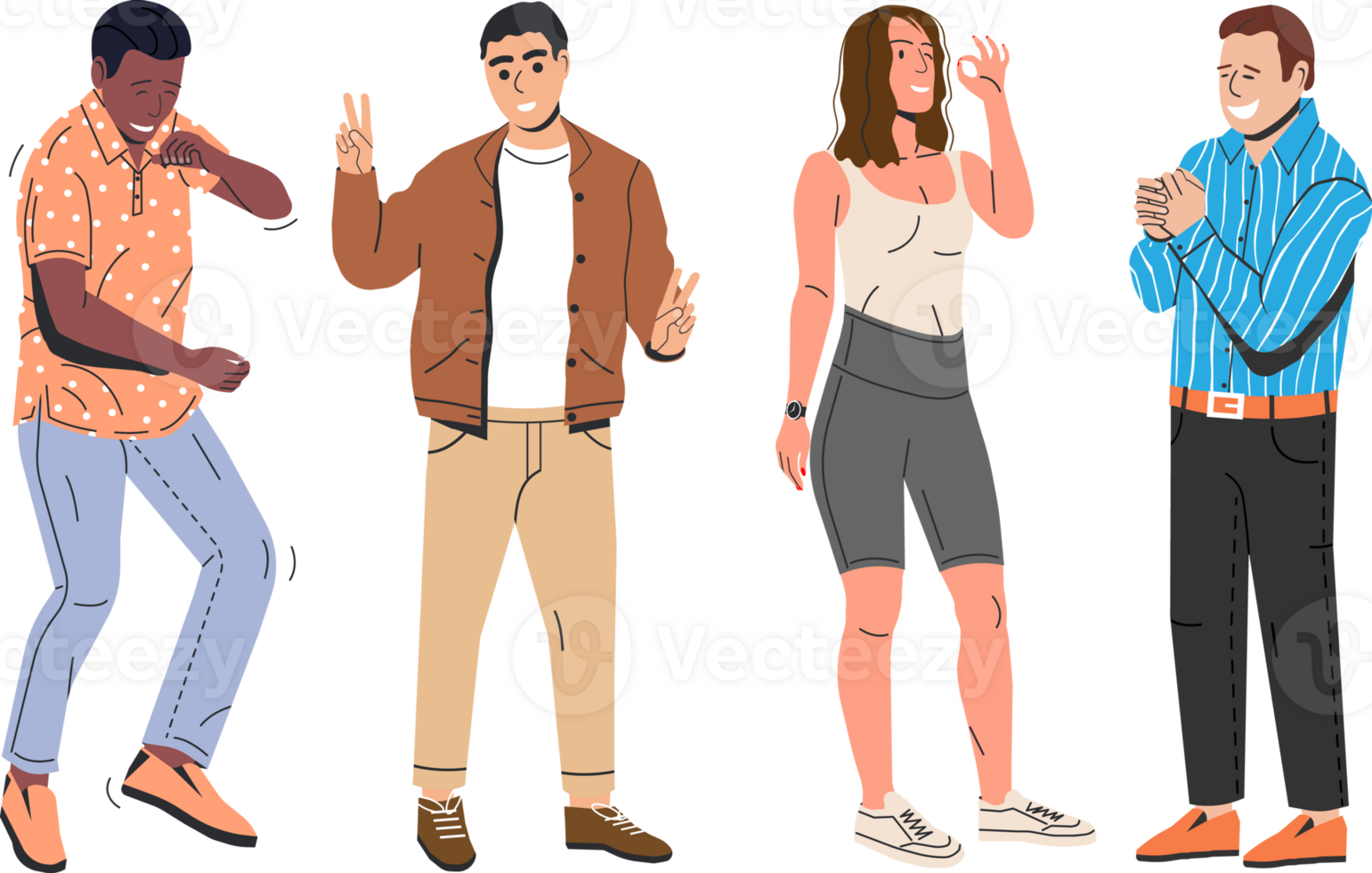 People showing positive body language gestures png