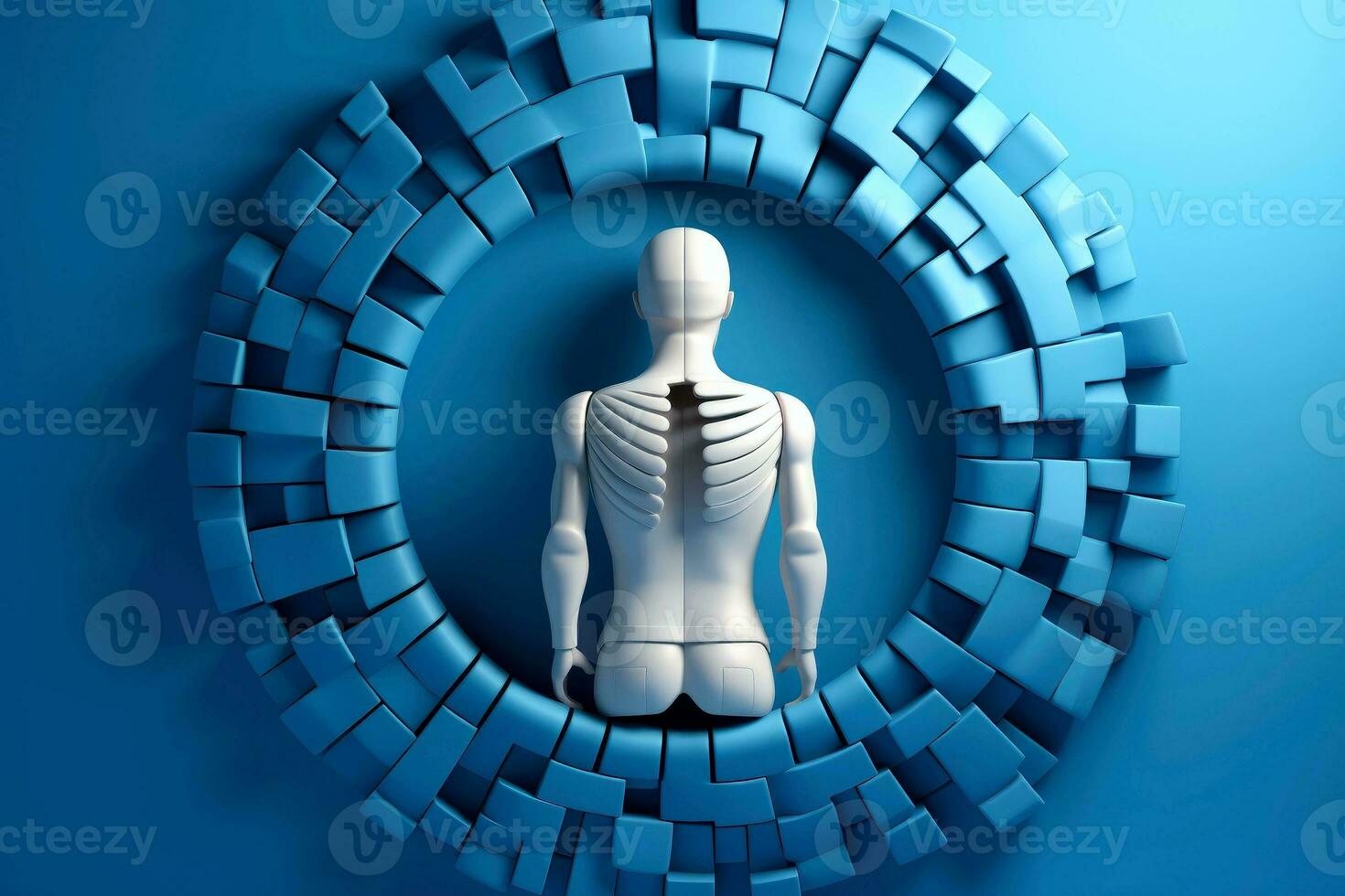 AI generated Abstract 3d human character health care concept,psychotherapy,doctor,disease treatment, Generative AI photo