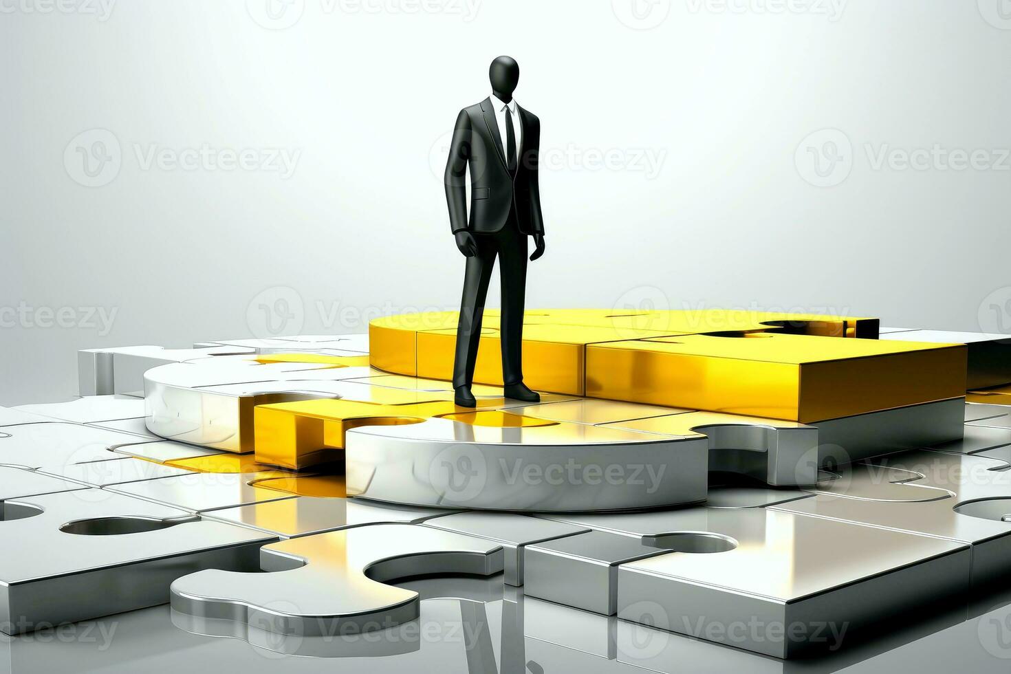 AI generated Abstract 3d human character of team leader,problem-solving, business challenge concept, Generative AI photo