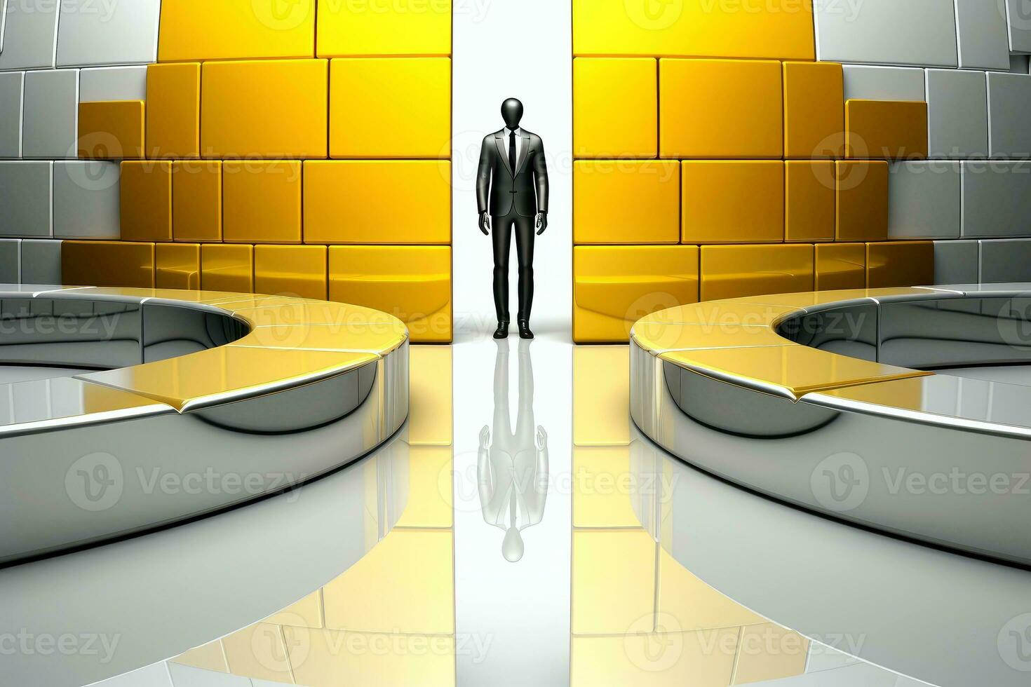 AI generated Abstract 3d human character of team leader,problem-solving, business challenge concept, Generative AI photo