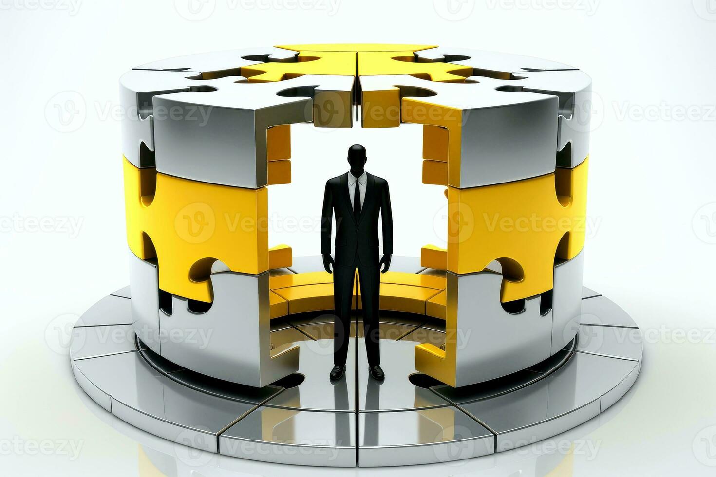 AI generated Abstract 3d human character of team leader,problem-solving, business challenge concept, Generative AI photo