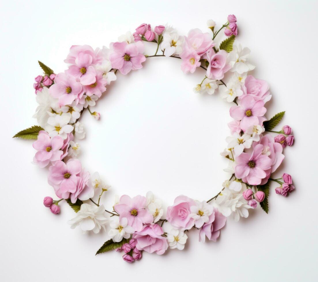 AI generated flower frame, isolated photo