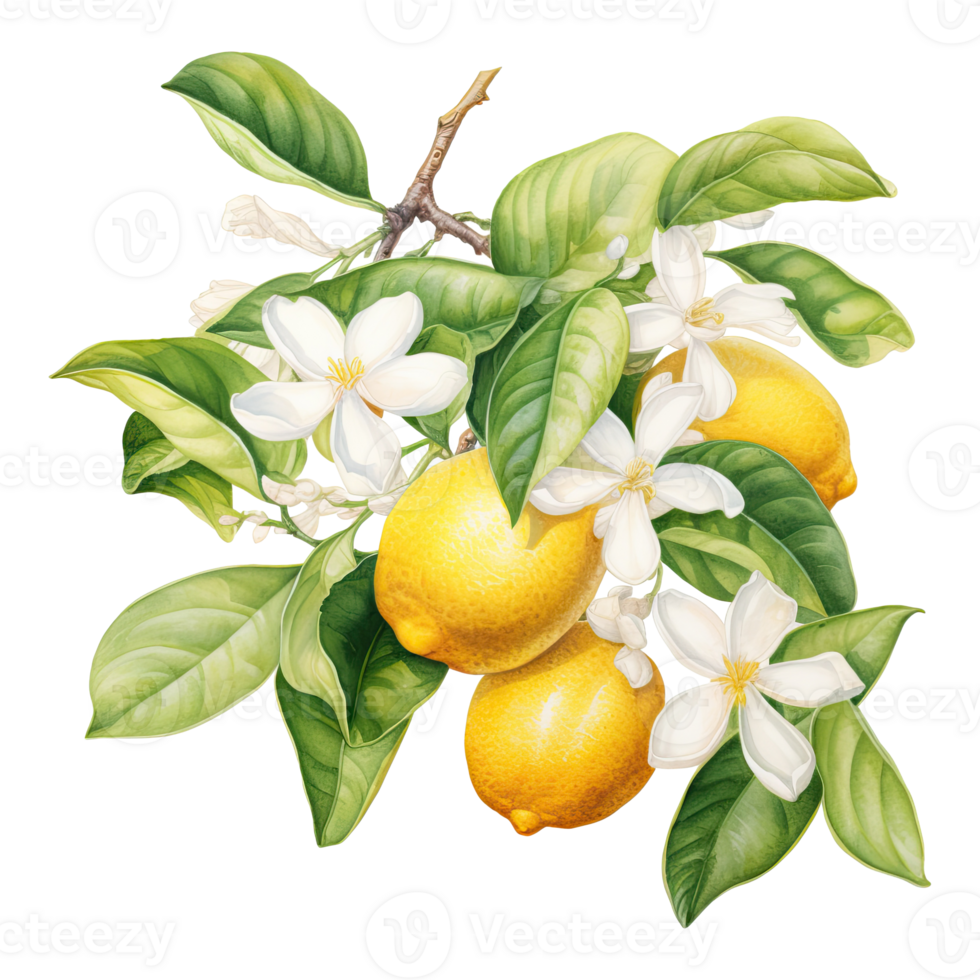 ai genererad vattenfärg citron- illustration png