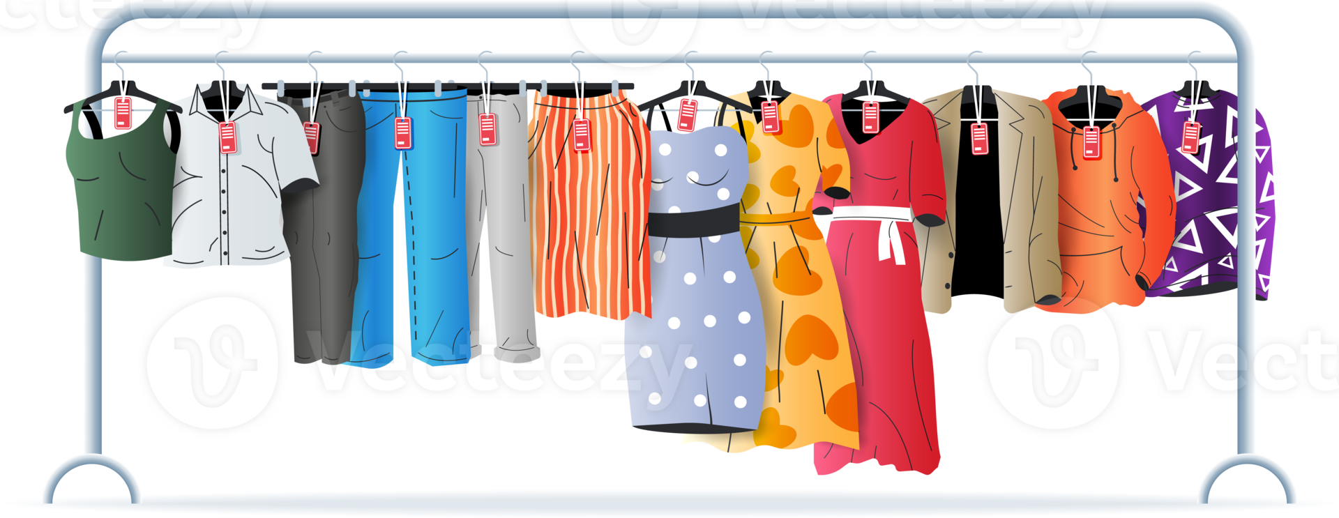 Womans and mans clothes on hanger png