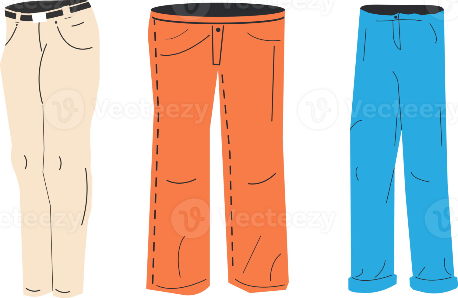 Woman denim trousers or pants png