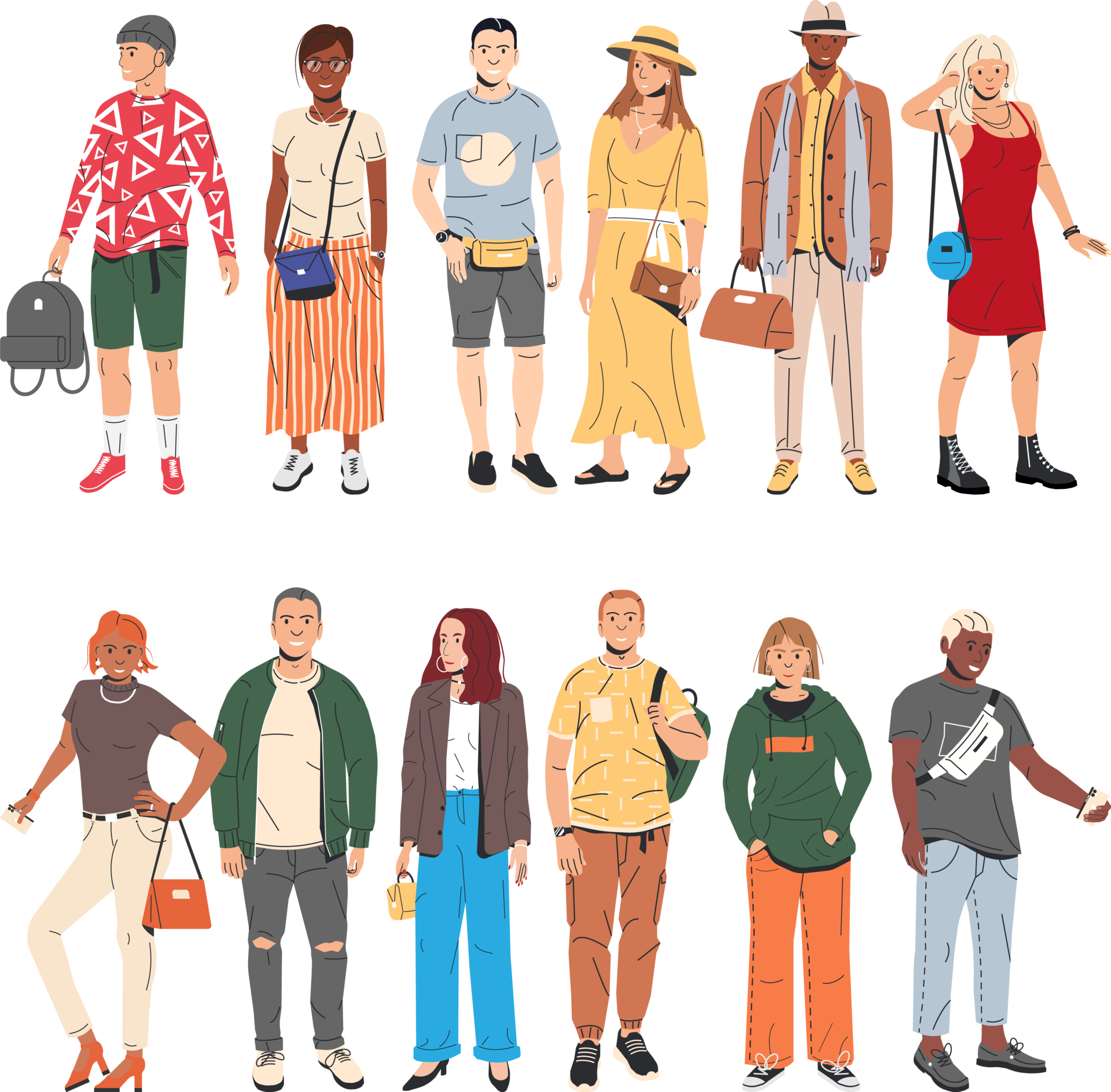 group-of-fashion-people-characters-35716730-png