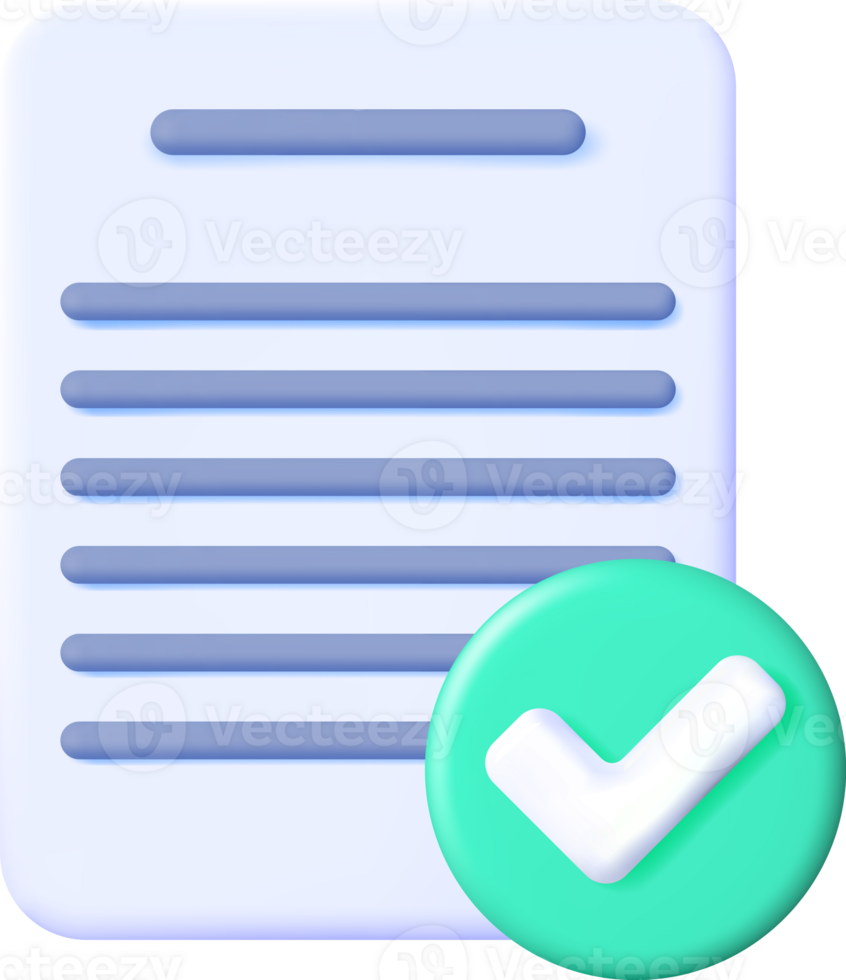 3D Paper Blank with Checklist Symbol. png