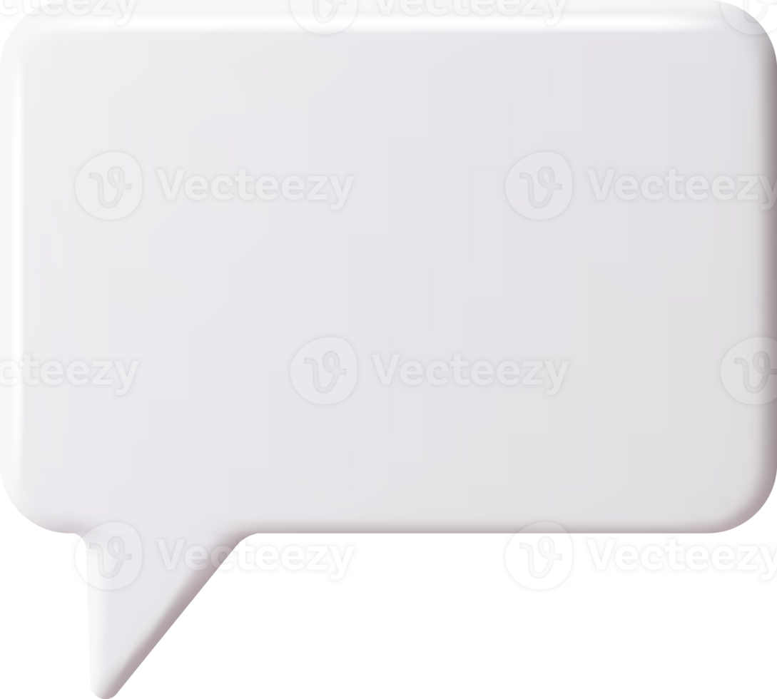 3D White Blank Speech Bubble png
