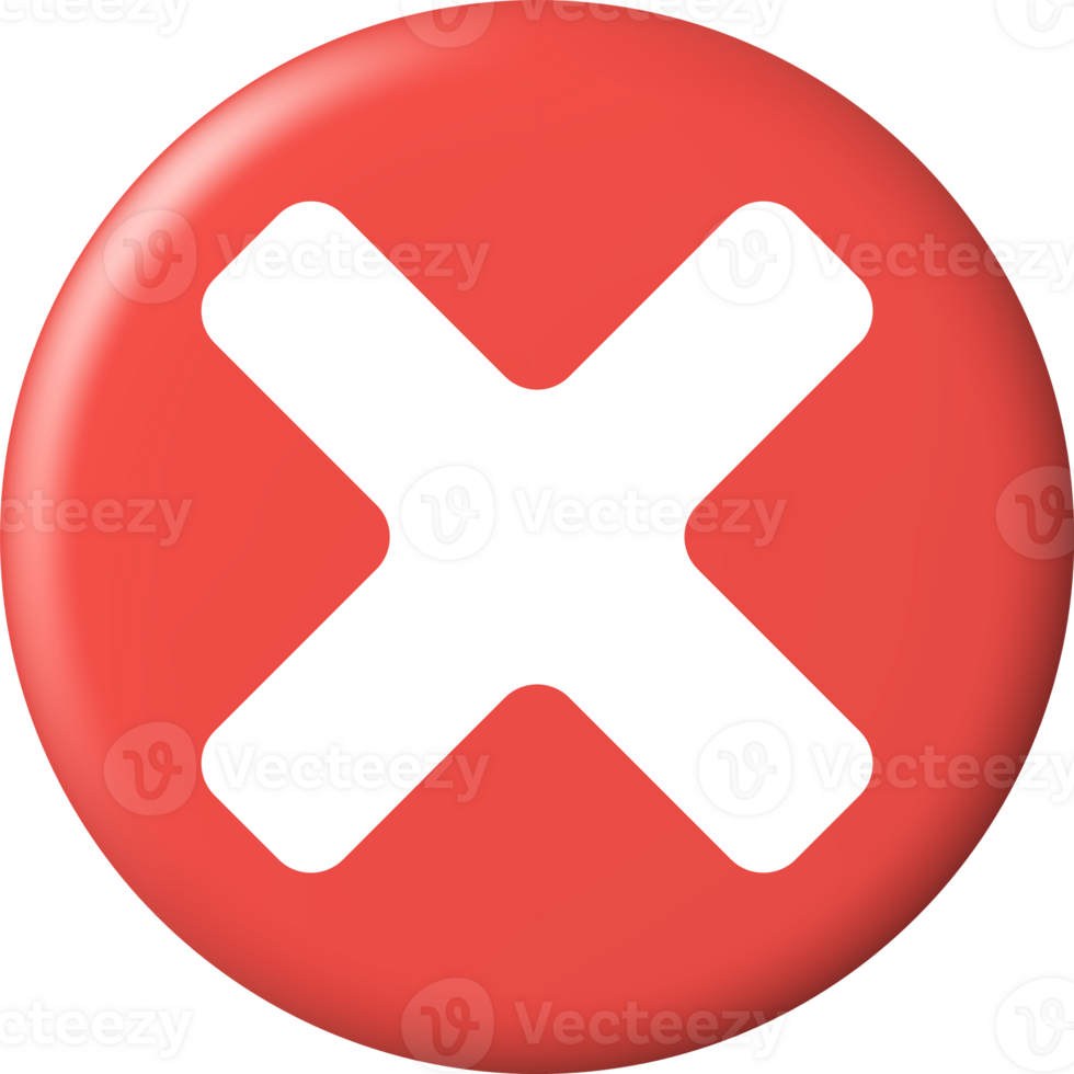 3D Wrong Button in Round Shape. png