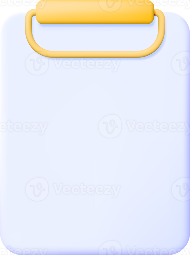 Realistic 3d Clipboard with Empty Paper Sheet png