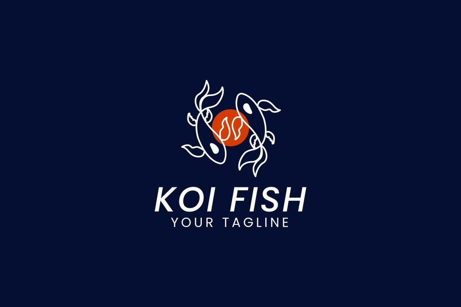 koi pescado logo vector icono ilustración