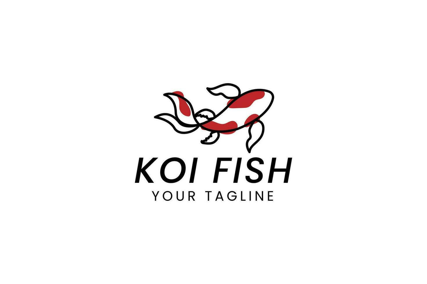 koi pescado logo vector icono ilustración