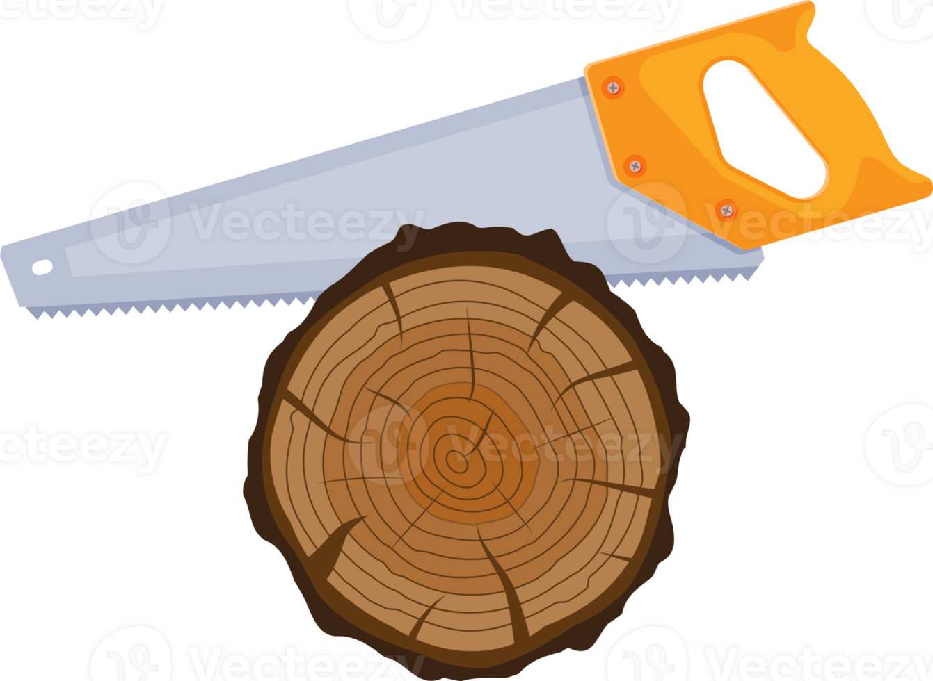 Saw sawing tree trunk png