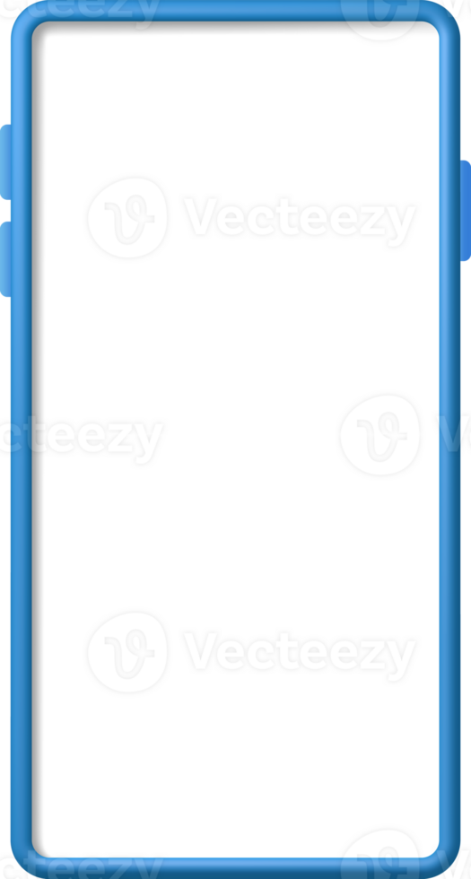 3d realistic smartphone with empty screen png