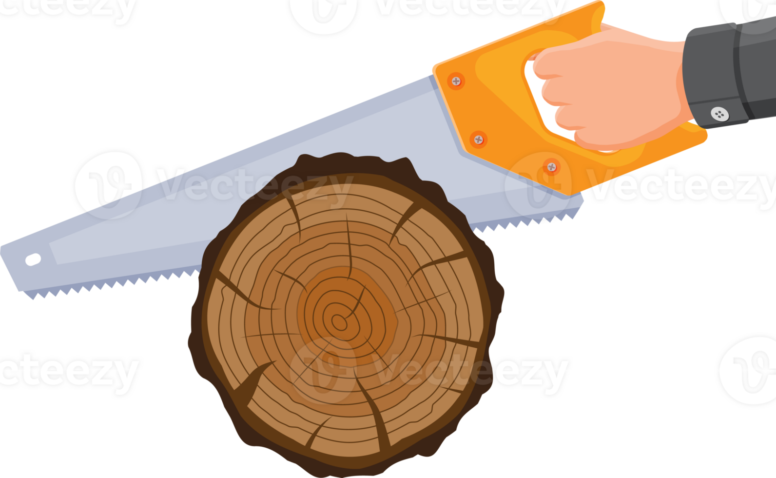 Saw sawing tree trunk png