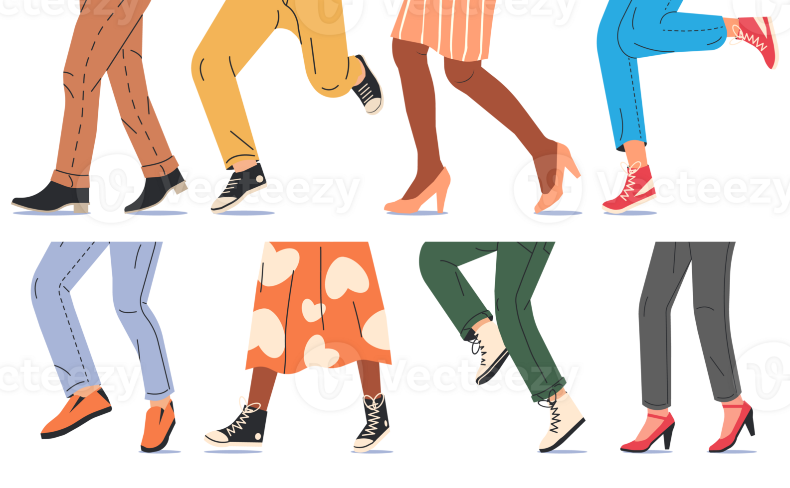 People walking in modern shoes png