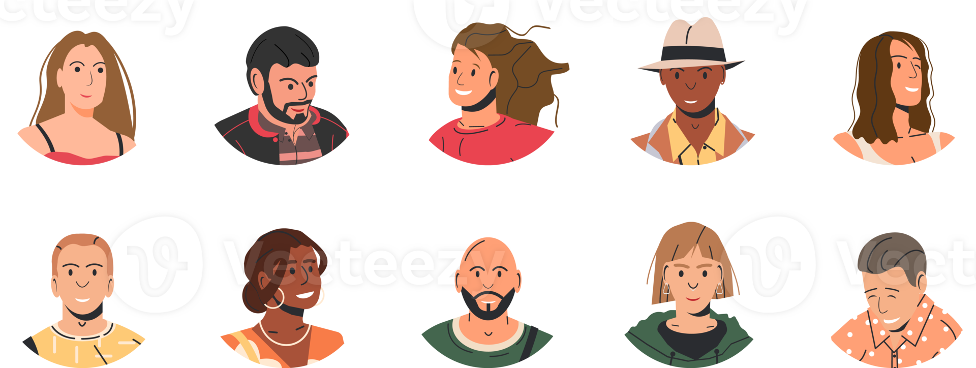 Different people avatars or user portraits png