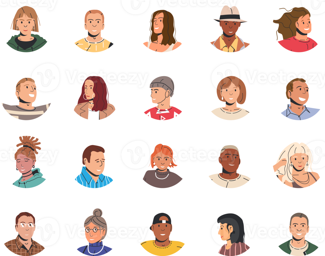 Different people avatars or user portraits png