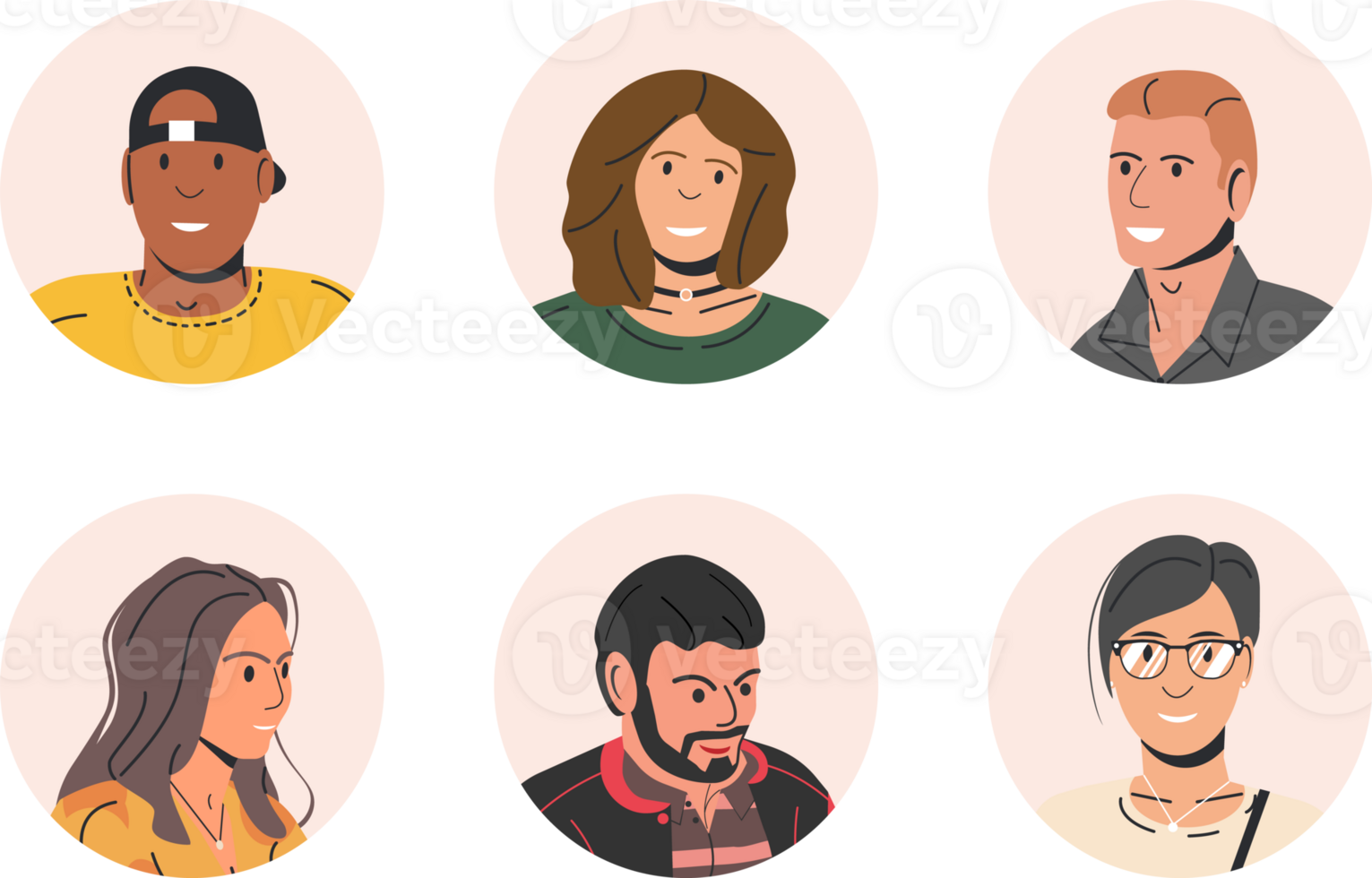 Different people avatars or user portraits png