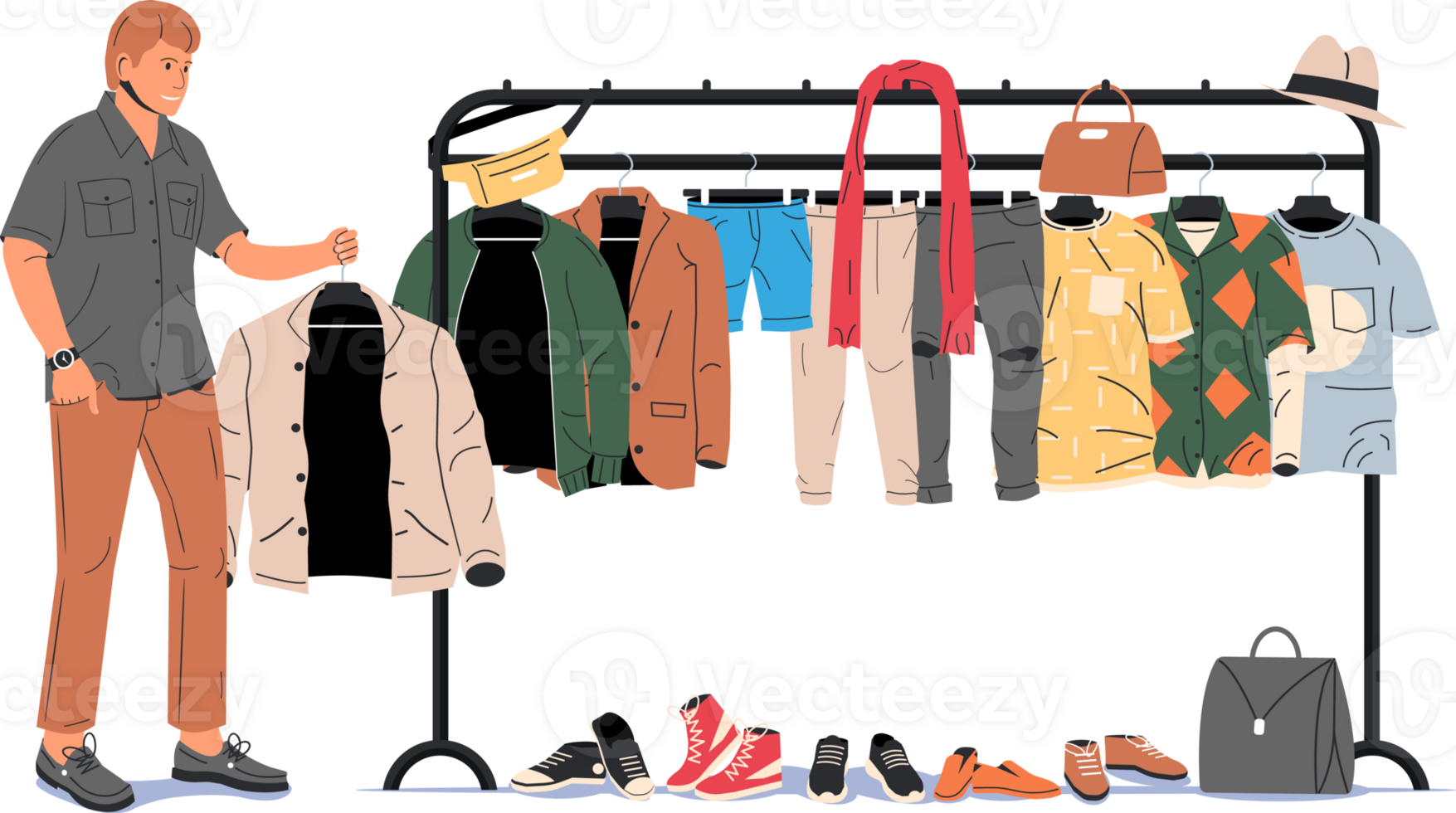 Man wardrobe on hanger png