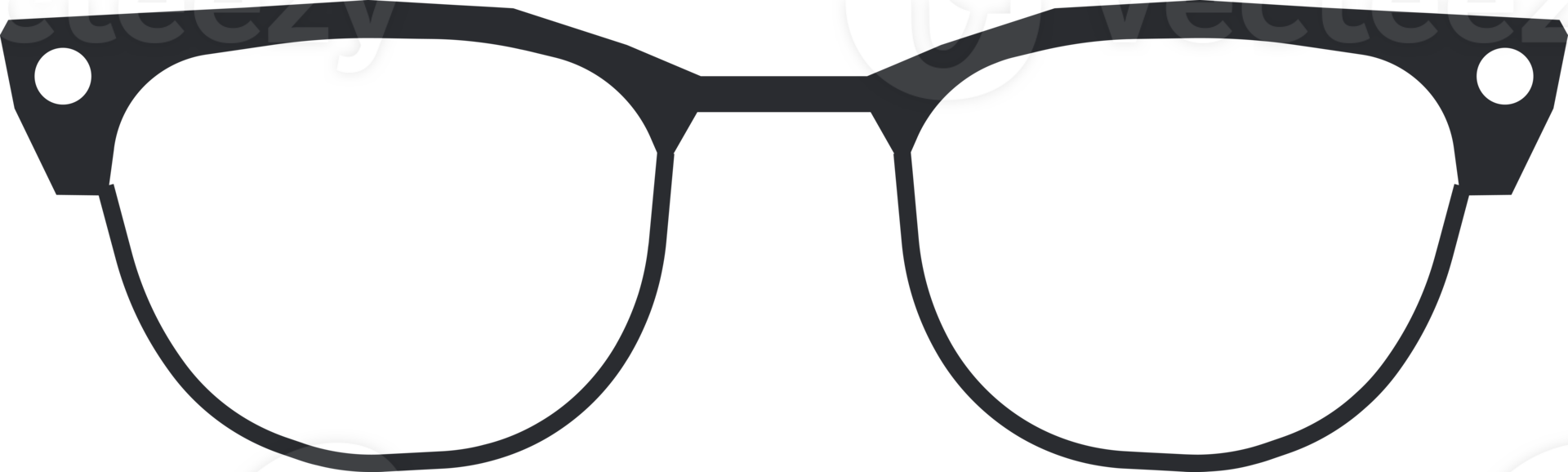 Plastic classic framed glasses png