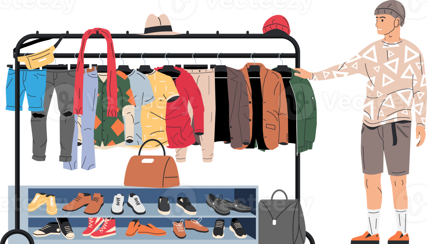 Man wardrobe on hanger png