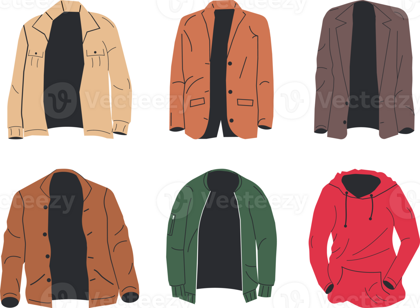 Fashion coat unisex jacket png