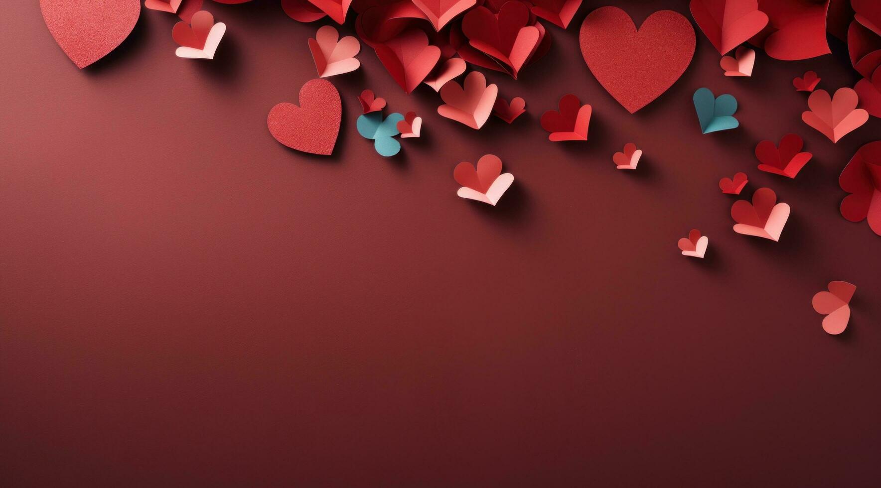 AI generated an image with red hearts on it photo