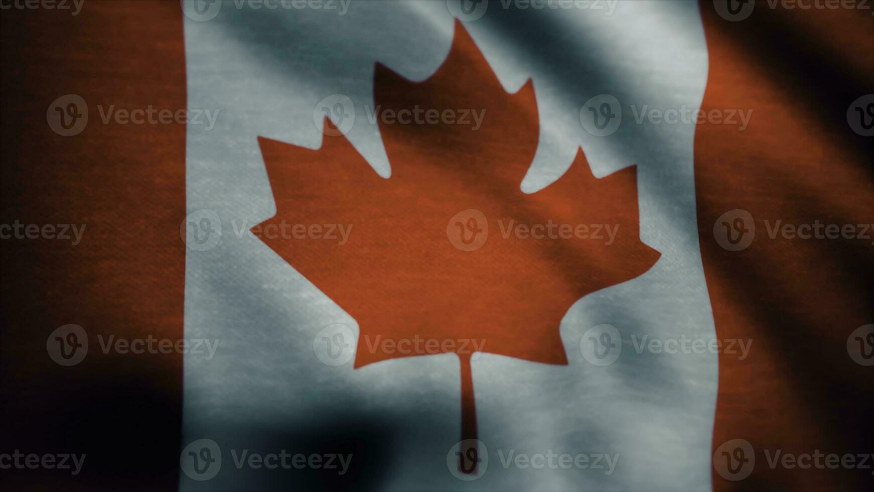 Creased canadian satin flag with visible wrinkle and seams. Realistic Canada flag photo