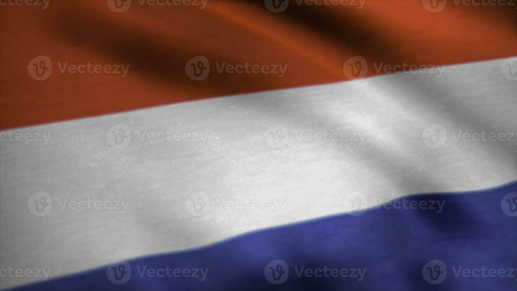 Netherlands Dutch Flag Realistic Animation. An Animation of the Flag of Netherlands photo
