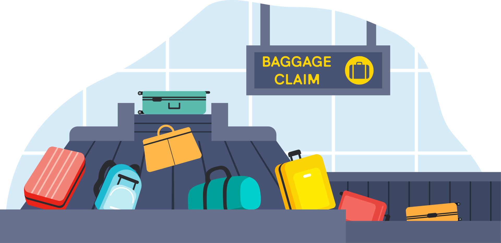 Conveyor Belt With Passenger Luggage Baggage Claim 35717753 PNG