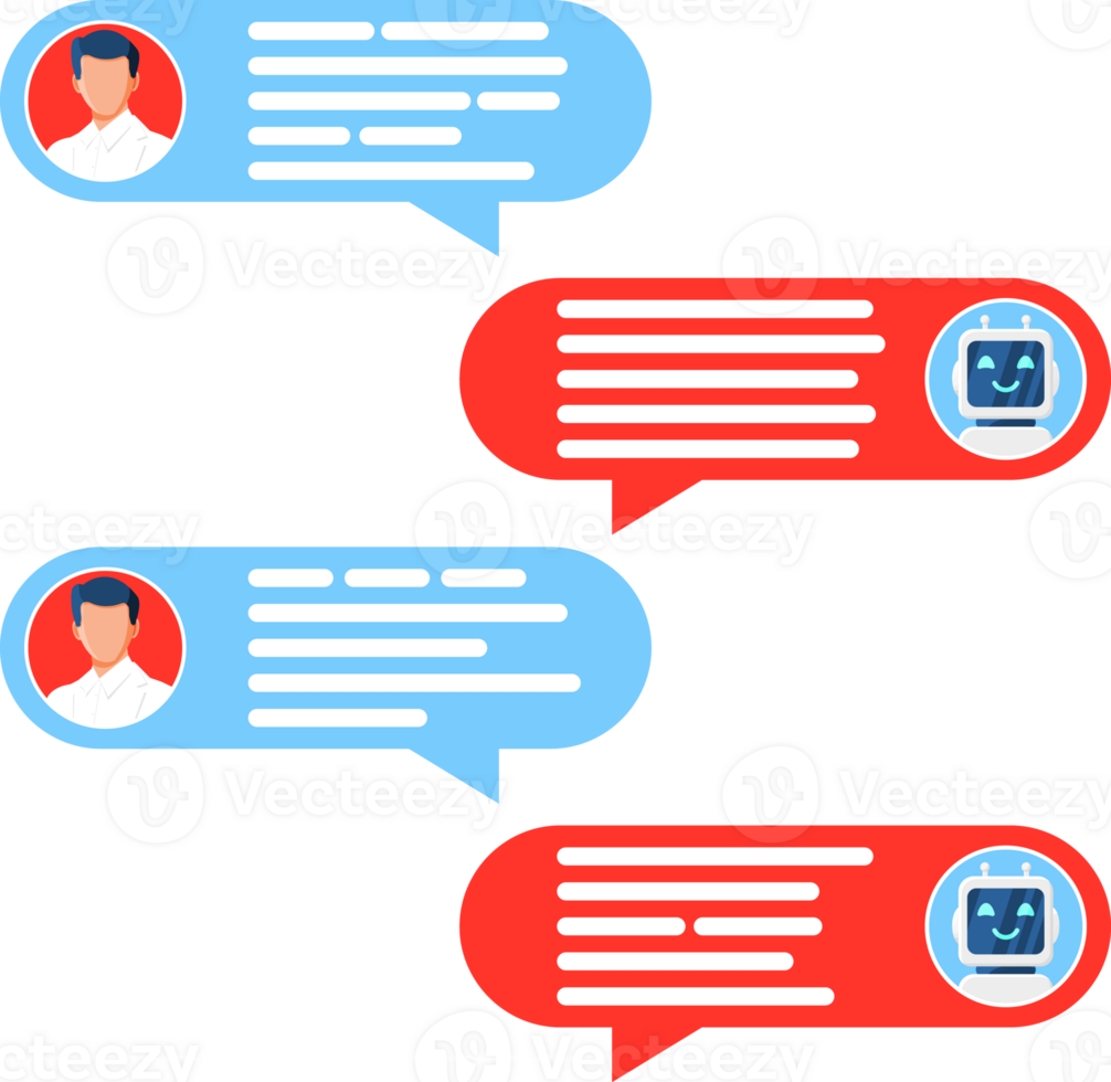 Chatting Bubbles with Chat Bot Robot png