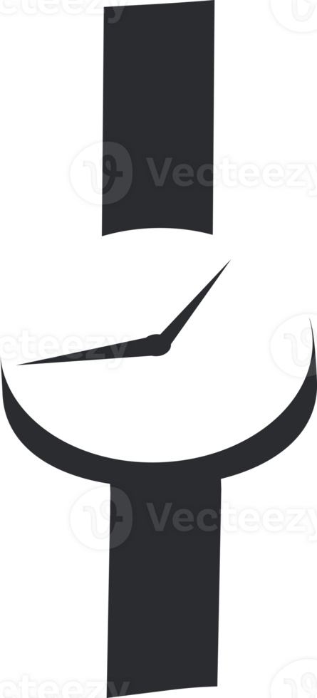 Wristwatch, black clock with strap png