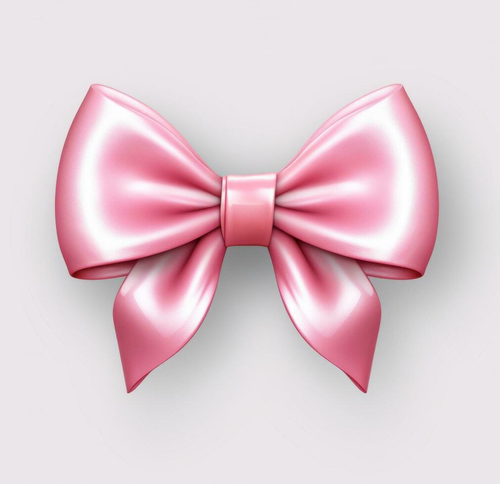 AI generated pink bow in the shape of a bow photo