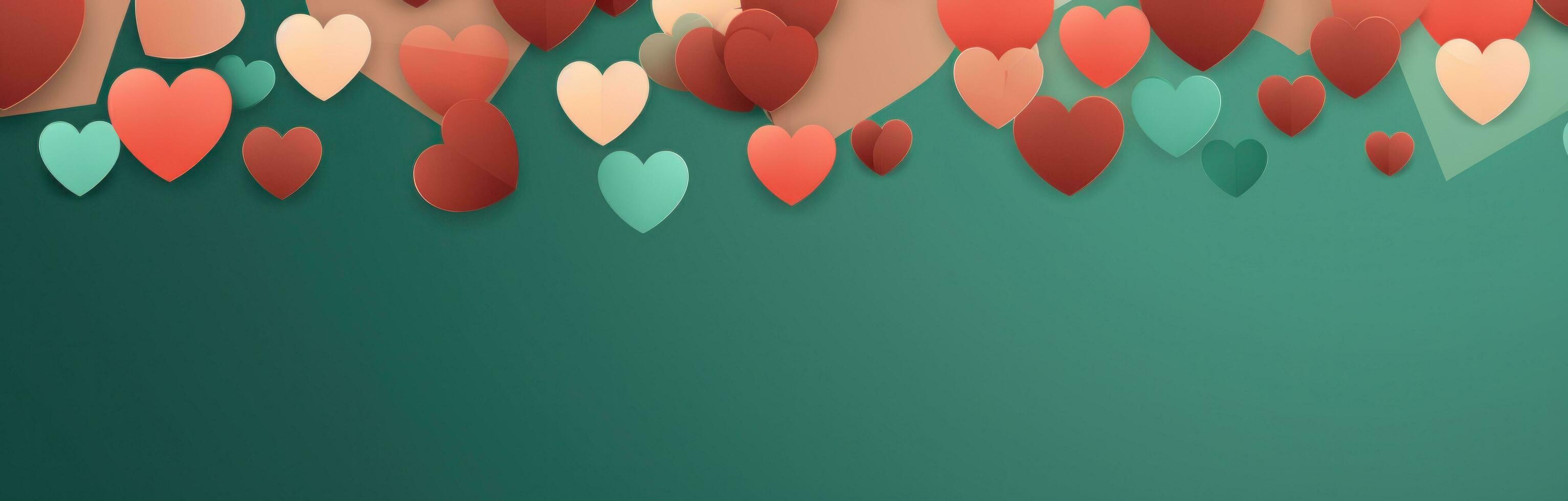 AI generated many red hearts falling into the distance photo