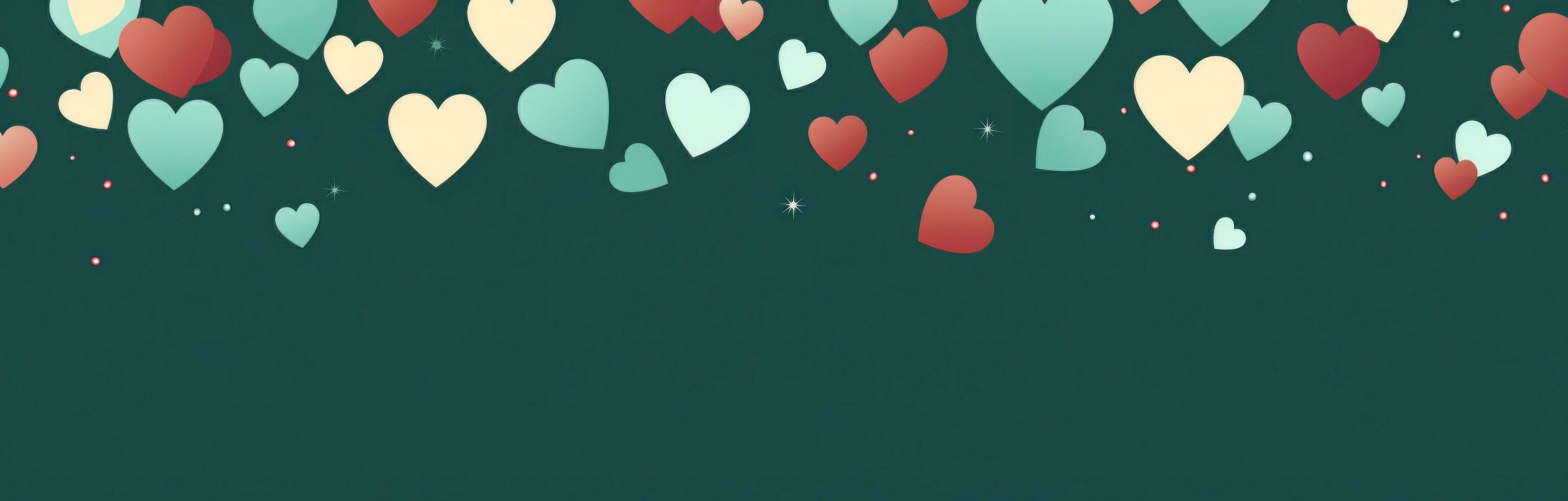 AI generated many red hearts falling into the distance photo