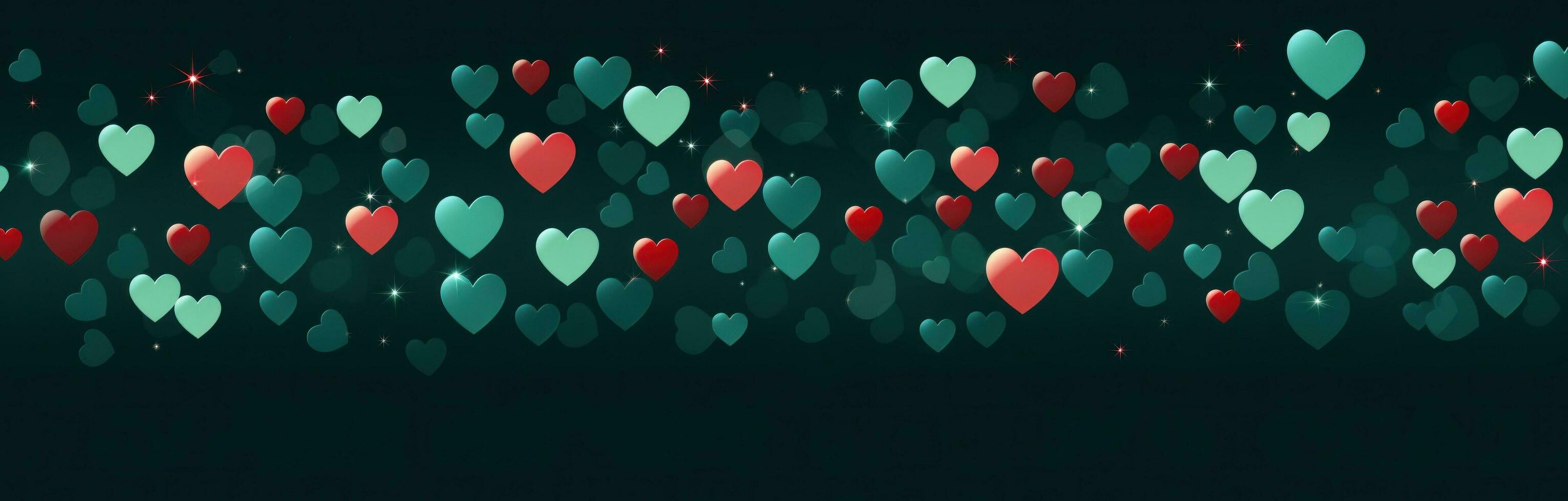 AI generated many red hearts falling into the distance photo